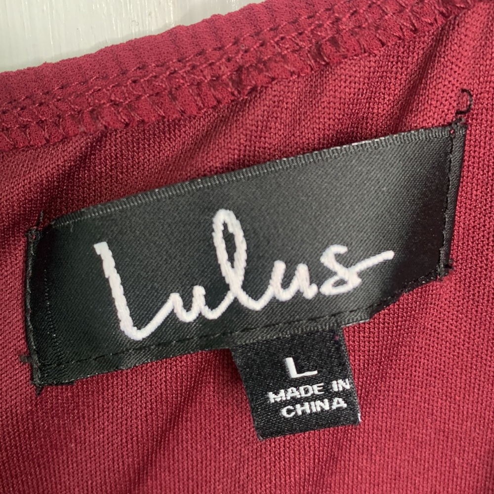 Lulu’s Forevermore Burgundy Holiday Skater Dress W-730 Size Large - Picture 8 of 12